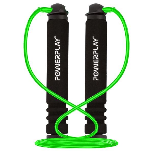 Скакалка PowerPlay 4205 Classic Plus Jump Rope Зелена (2,7m.) PW848627466 фото