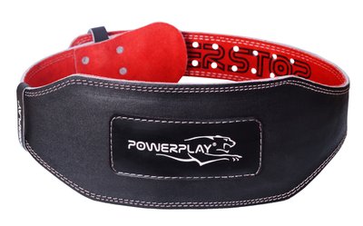 Пояс для важкої атлетики PowerPlay 5053 шкіряний Чорно-Червоний XS PW781125784 фото