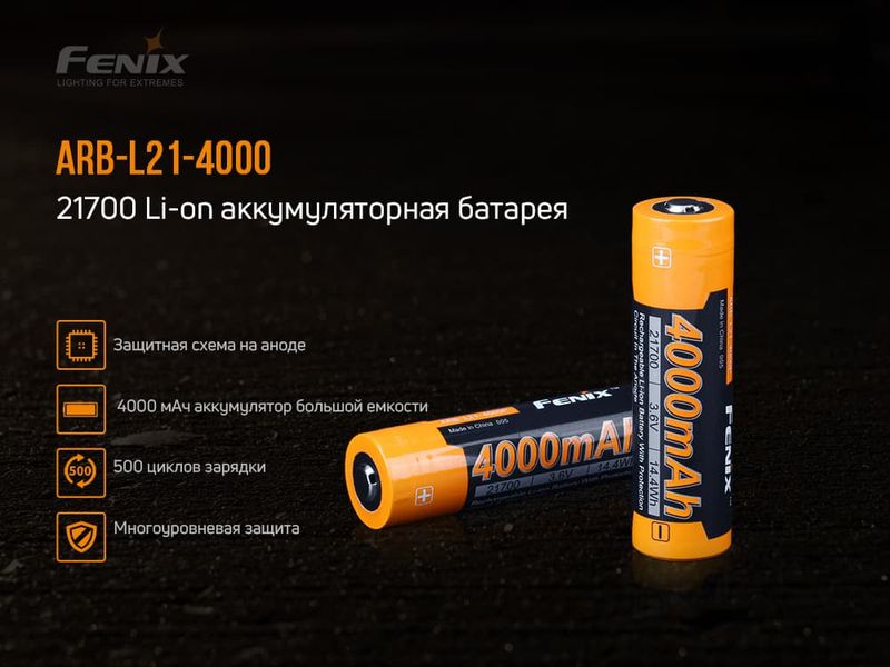 Акумулятор 21700 Fenix (4000 mAh) ATM50660 фото