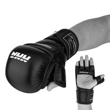 Рукавиці для MMA PowerPlay 3026 Чорні S PW874658442 фото