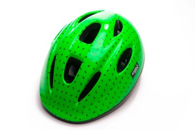Шолом дитячий Green Cycle FLASH розмір 50-54см зелено-чорний лак L77129 фото