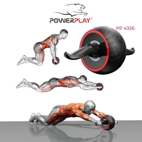 Колесо для преса PowerPlay 4326 зі зворотним механізмом AB Wheel Pro Чорно-червоне PW1322699918 фото