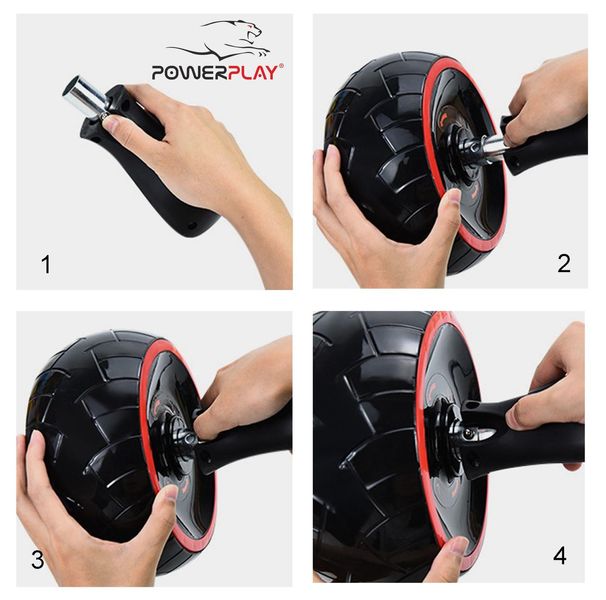 Колесо для преса PowerPlay 4326 зі зворотним механізмом AB Wheel Pro Чорно-червоне PW1322699918 фото