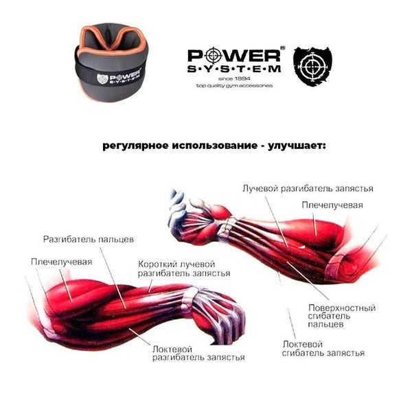 Обважнювачі-манжети для ніг та рук Power System PS-4044 Wrist Weights (2шт.*1 kg) (пара) PW1413481287 фото