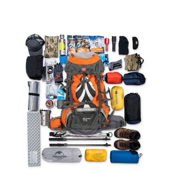 Рюкзак туристичний Naturehike NH70B070-B, 70 л + 5 л, чорний ATM65700 фото