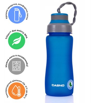 Пляшка для води CASNO 600 мл KXN-1116 Синя PW1233934304 фото