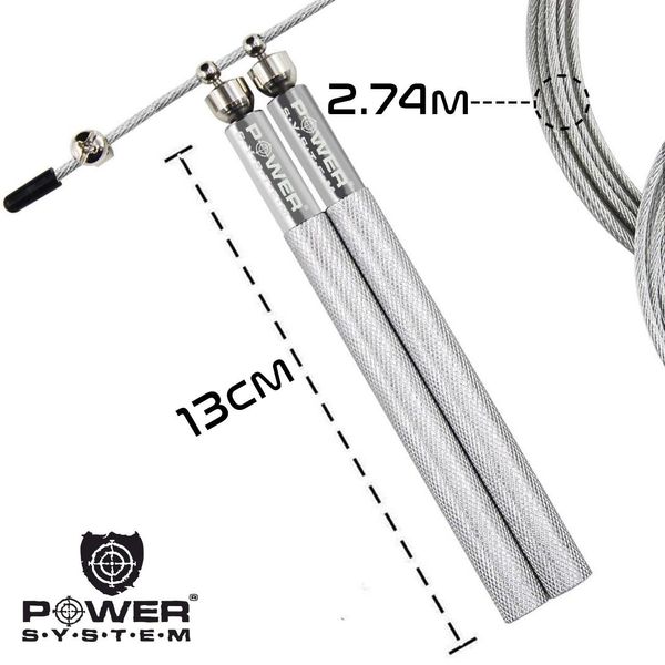 Скакалка швидкісна Power System PS-4064 Ultra Jump Rope Silver (2,75m.) PW1411784111 фото