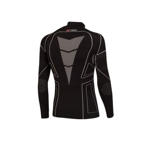Термокофта з комірцем (лонгслів) X TECH Maglia Race 3 Munica Lunga lupetto Nero L/XL Чорна PW1725320058 фото