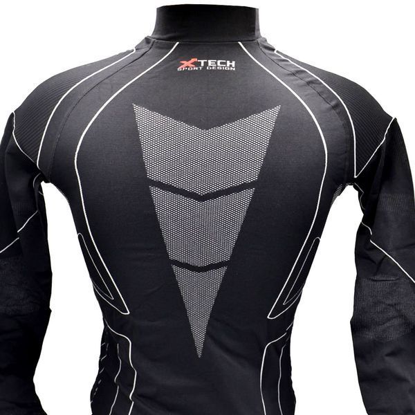 Термокофта з комірцем (лонгслів) X TECH Maglia Race 3 Munica Lunga lupetto Nero L/XL Чорна PW1725320058 фото