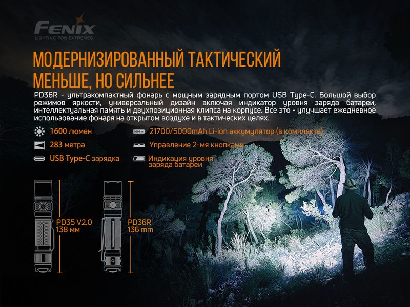 Ліхтар ручний Fenix PD36R ATM45439 фото