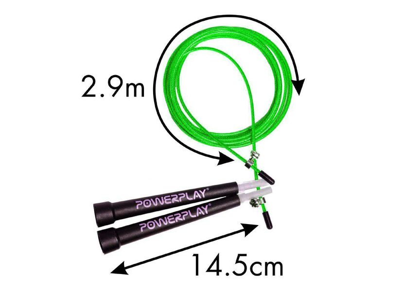 Скакалка швидкісна PowerPlay 4202 Ultra Speed Rope Зелена (2,9m.) PW1462002573 фото