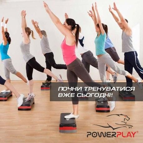 Степ-платформа PowerPlay 4328 (2 рівні 10-15 см) Чорно-червона PW1319258165 фото