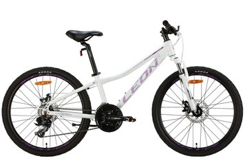 Велосипед алюміній 24" Leon JUNIOR AM DD рама-12" білий з бузковим 2024 Rb5aa5724-7903-11ee-8850-0050569e3a4b фото