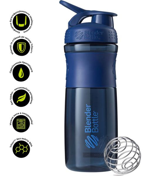 Шейкер спортивний (пляшка) BlenderBottle SportMixer 28oz/820ml Navy (Original) PW1386055464 фото