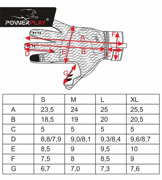 Велорукавички PowerPlay 6566 Сині XL PW866713628 фото