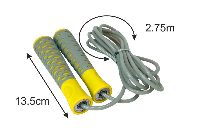 Скакалка PowerPlay 4206 Jump Rope PRO+ Сіро-жовта (2,75m.) PW1258486938 фото