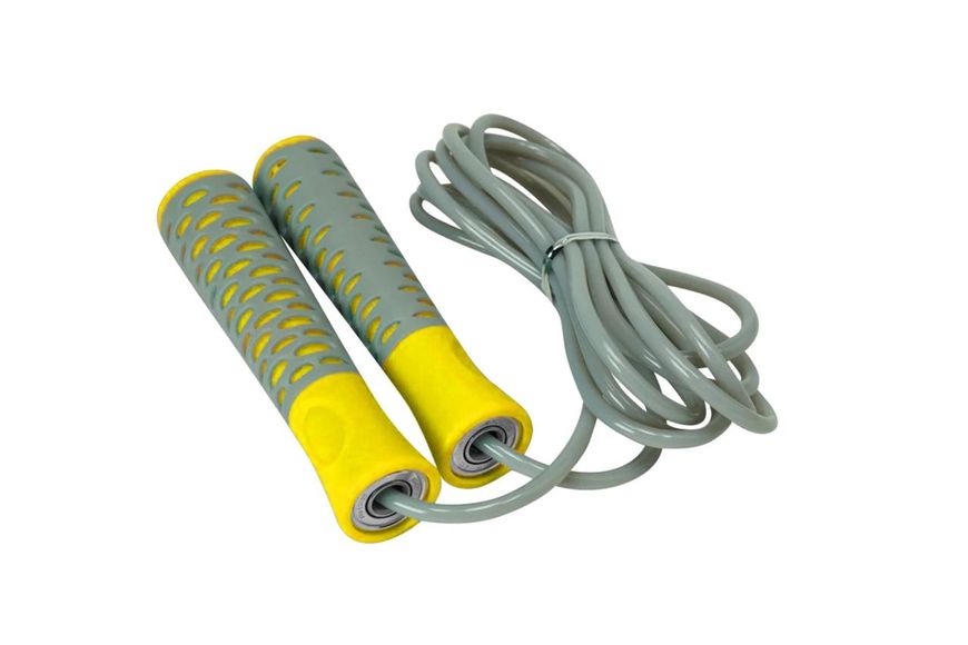 Скакалка PowerPlay 4206 Jump Rope PRO+ Сіро-жовта (2,75m.) PW1258486938 фото