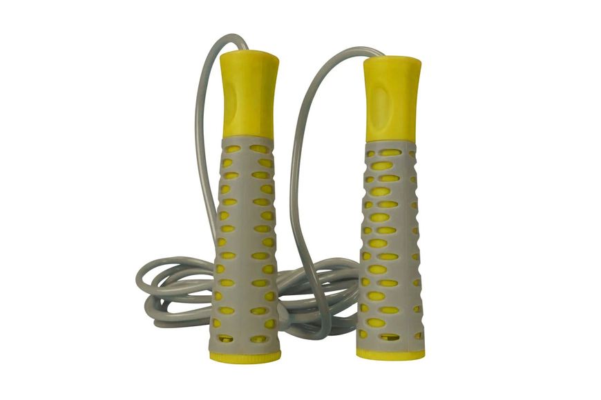 Скакалка PowerPlay 4206 Jump Rope PRO+ Сіро-жовта (2,75m.) PW1258486938 фото