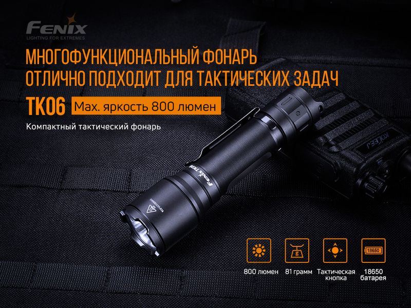 Ліхтар ручний Fenix TK06 ATM50655 фото