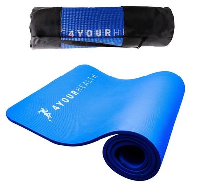 Килимок для йоги та фітнесу + чохол 4yourhealth Fitness Yoga Mat 0101 (180*61*1см) синій PW1647885428 фото