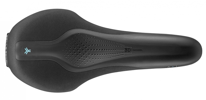 Сідло Selle Royal SCIENTIA A1 Athletic, 3D skingel, оббивка Black gummy/Black mokka, 289х127мм, 380г, рейли сталь + Curva suspension, unisex, чорне L53032 фото