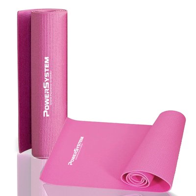 Килимок для йоги та фітнесу Power System PS-4014 (173x61x0.6) рожевий PW1411784168 фото