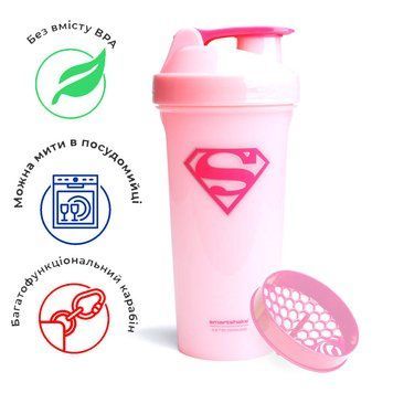Шейкер спортивний SmartShake Lite 800ml DC Supergirl (Original) PW1640877464 фото
