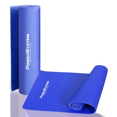 Килимок для йоги та фітнесу Power System PS-4014 (173x61x0.6) синій PW1411784163 фото
