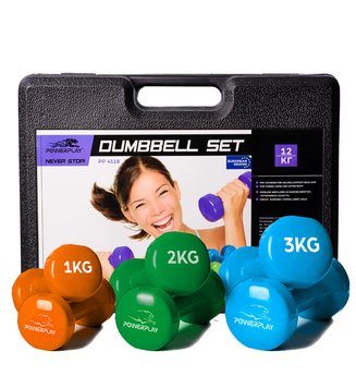 Набір гантелей в кейсі 12 кг. PowerPlay 4118 Fitness Dumbells (2шт.*1кг. 2шт.*2кг. 2шт.*3кг.) PW770848933 фото