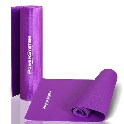 Килимок для йоги та фітнесу Power System PS-4014 (173x61x0.6) фіолетовий PW1411784162 фото