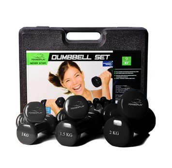 Набір гантелей в кейсі 9 кг. PowerPlay 4121 Fitness Dumbells (2шт.*1кг. 2шт.*1,5кг. 2шт.*2кг.) PW1257371311 фото