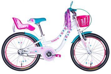 Дитячий велосипед Formula 20" Flower Premium білий з рожевим та бірюзовим 2026 R85b79582-63cd-11f0-8acd-0050569e3a4b фото