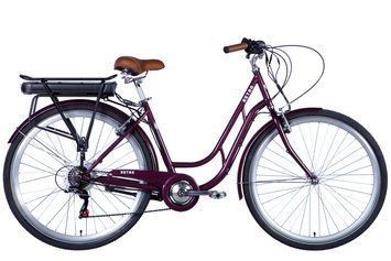 Електровелосипед Dorozhnik 28" eRetro 19" 36B 500Вт 13А/год малиновий 2026 ELB-D-28-112 фото