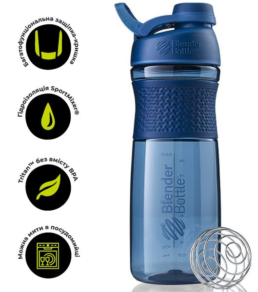 Шейкер спортивний (пляшка) BlenderBottle SportMixer Twist 28oz/820ml Navy (Original) PW1386055556 фото