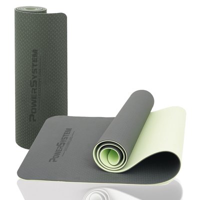 Килимок для йоги та фітнесу Power System PS-4060 (183х61х0.6) зелений PW1413481148 фото
