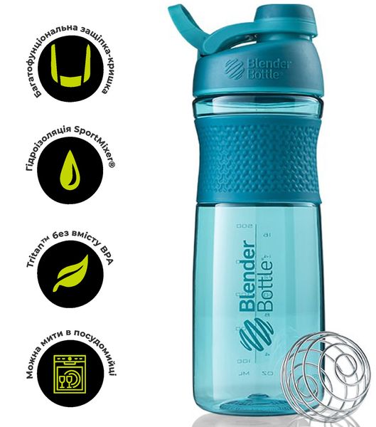 Шейкер спортивний (пляшка) BlenderBottle SportMixer Twist 28oz/820ml Teal (Original) PW1386055557 фото