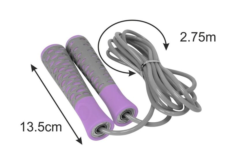 Скакалка PowerPlay 4206 Jump Rope PRO+ Сіро-фіолетова (2,75m.) PW1258486939 фото