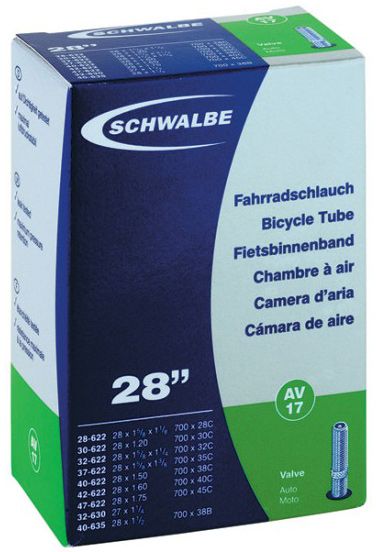 Велокамера 28" 28-47C Schwalbe AV17 40мм L-TUB-93-04 фото