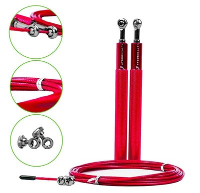 Скакалка швидкісна 4yourhealth Jump Rope Premium 3м металева на підшипниках 0194 Червона PW1647885439 фото
