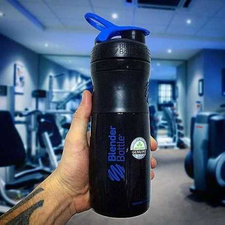 Шейкер спортивний (пляшка) BlenderBottle SportMixer 28oz/820ml Black/Cyan (Original) PW1386055468 фото