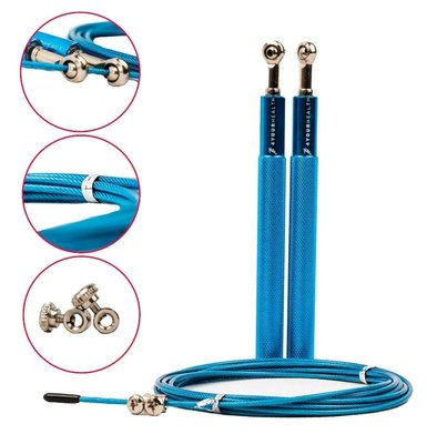 Скакалка швидкісна 4yourhealth Jump Rope Premium 3м металева на підшипниках 0200 Блакитна PW1647885418 фото