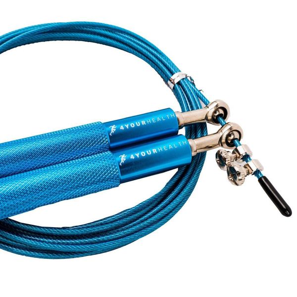 Скакалка швидкісна 4yourhealth Jump Rope Premium 3м металева на підшипниках 0200 Блакитна PW1647885418 фото