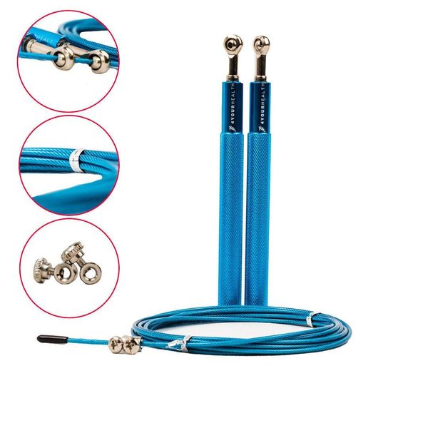 Скакалка швидкісна 4yourhealth Jump Rope Premium 3м металева на підшипниках 0200 Блакитна PW1647885418 фото