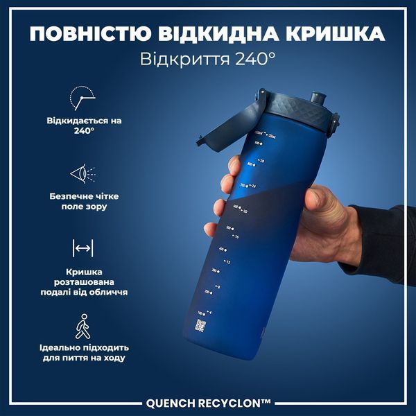 Пляшка для води&nbsp;ION8&nbsp;1000 мл. (ЕКО пляшка) BPA Free, Navy PW2574003799 фото