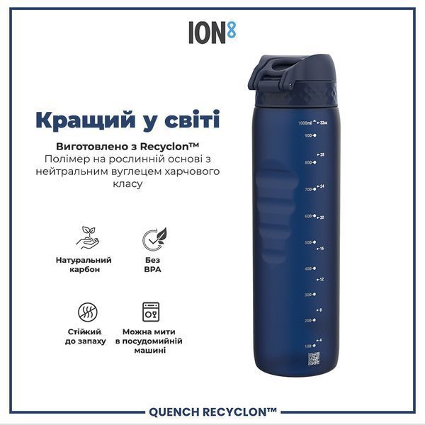 Пляшка для води&nbsp;ION8&nbsp;1000 мл. (ЕКО пляшка) BPA Free, Navy PW2574003799 фото