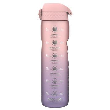 Пляшка для води&nbsp;ION8&nbsp;1000 мл. BPA Free, Times To Drink, (ЕКО пляшка) BPA Free, Periwinkle &Rose PW2574003836 фото