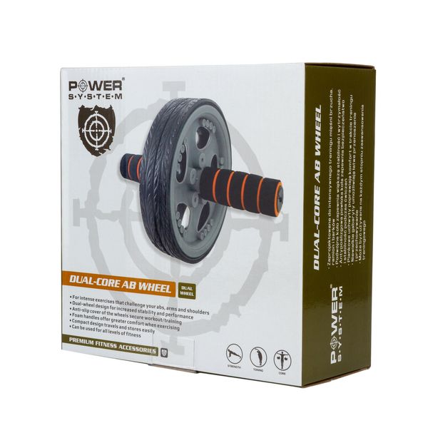 Колесо для преса Power System PS-4042 Dual-Core Ab Wheel Grey/Black PW1411784119 фото